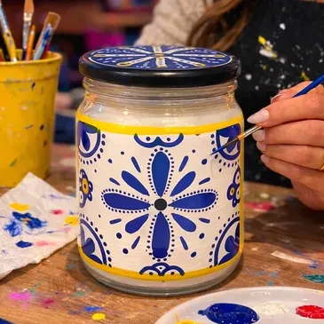 Glass Candle Painting